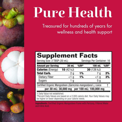 100% 16oz Dynamic Health Mangosteen Gold | Organic Mangosteen Juice | Vegetarian, No Gluten or BPA, Dietary Supplement