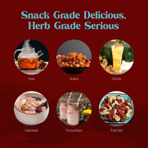 Dragon Herbs Longan 6 oz Bag - Dried Fruit Supplement for Skin, Beauty, Sleep, Mood, Stress, Memory, Heart