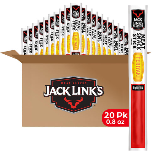 Jack Link's Classics Meat Sticks, Teriyaki - Protein Snack, Meat Snack Sticks