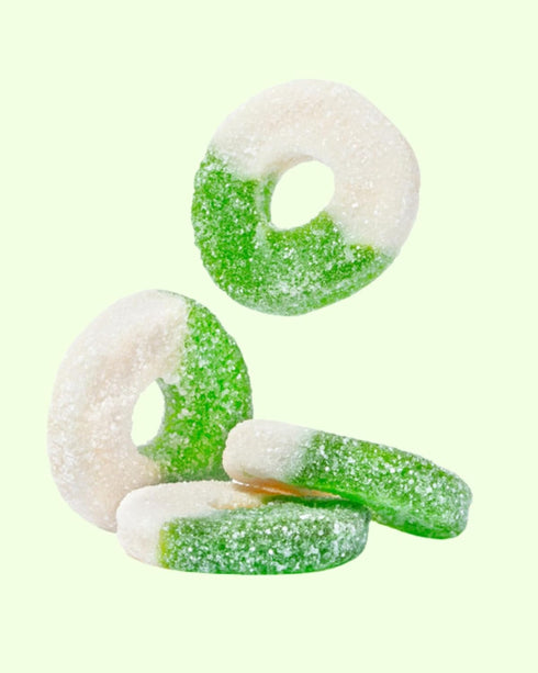 Gummy Gummy (2 Green Apple Rings Candy - Fresh, Soft, and Chewy Sugar Dusted Gourmet Green Apple Rings Candy, by Queen