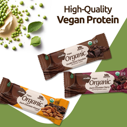 10g 24 count Nugo Organic Dark Chocolate Almond, Vegan Protein, Gluten Free