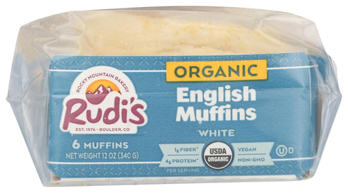 Rudis 12 OZ BAKERY Organic White English Muffins