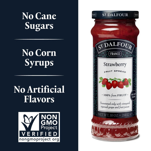 10oz 100% St. Dalfour Strawberry Fruit Spread - - from Fruit, No Artificial Ingredients, Non-GMO, No Cane Sugars, All