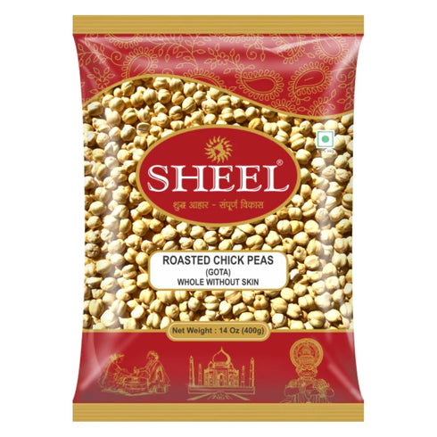Sheel Roasted Chick Peas (Chana) Whole Without Skin (Gota) - 14 Oz.
