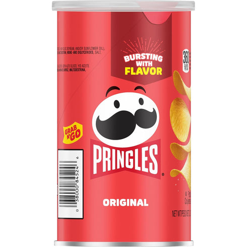 (12 Pringles Potato Crisps Chips, Lunch Snacks, Office and Kids Snacks, Grab N' Go, Original Cans)