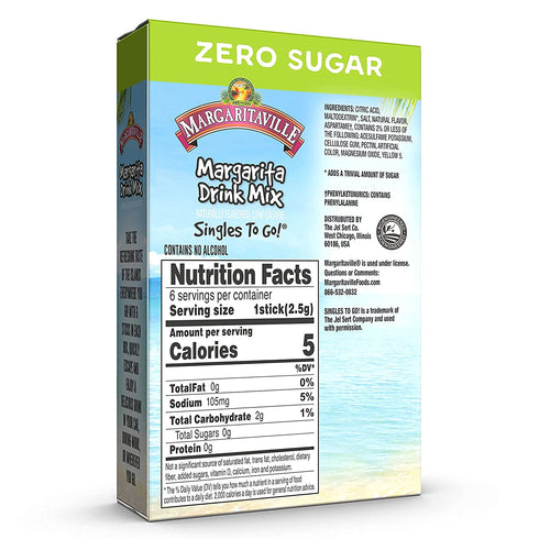 Margaritaville Margarita Singles To Go - Drink Mix, 6 CT, Pack of 3