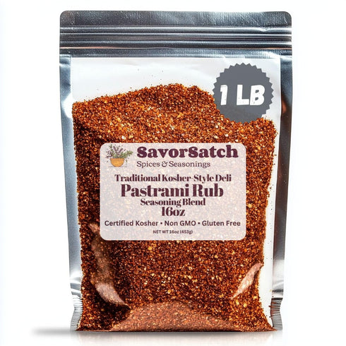SavorSatch Pastrami Rub Seasoning Spice Blend - Resealable Pouch | Bulk Pack for