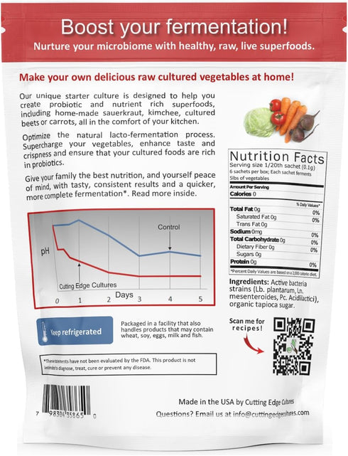 Cutting Edge Cultures 6 12g Vegetable Starter Culture, Pouches