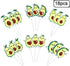 18pcs Glitter Fruit Avocado Cupcake Toppers, Fiesta Party Supplies for Happy Avocado Holy Guacamole Dessert