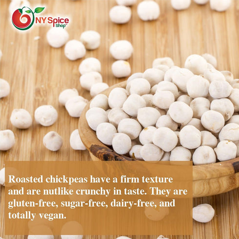 5 NY Spice Shop White Roasted Chickpeas - Pound Crispy Crunchy Dried Chickpeas Roasted - Bulk Healthy Snacks