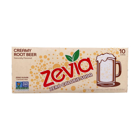 10pk, 12 Zevia Creamy Root Beer FZ
