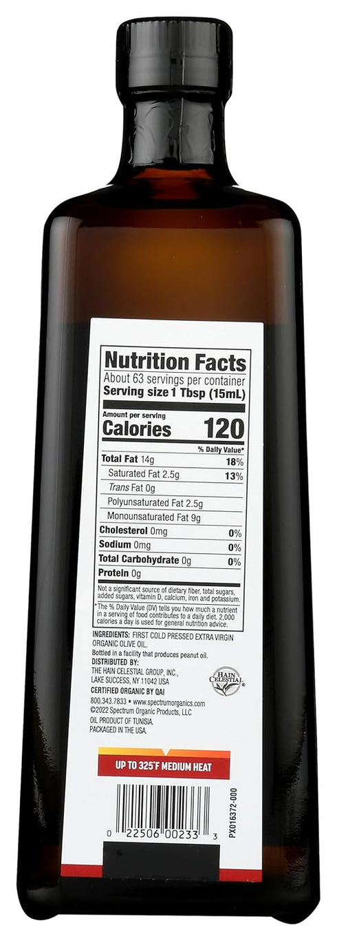 33.8 Oz Spectrum Organic Mediterranean Extra Virgin Olive Oil