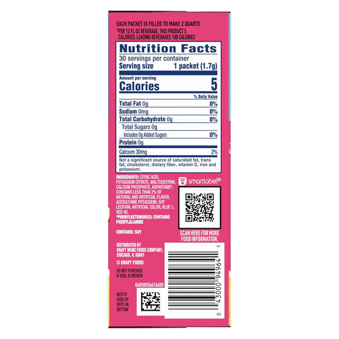 12-Quart 1.8-Ounce (Pack 7) Crystal Light Raspberry Lemonade Drink Mix, Box