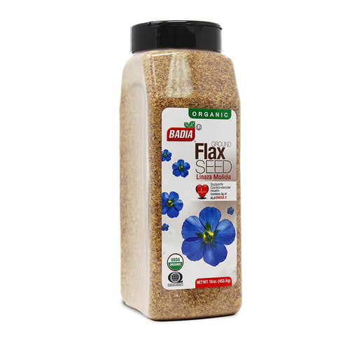 Badia Organic Ground Flax Seed, 16 oz - Superfood High in Fiber