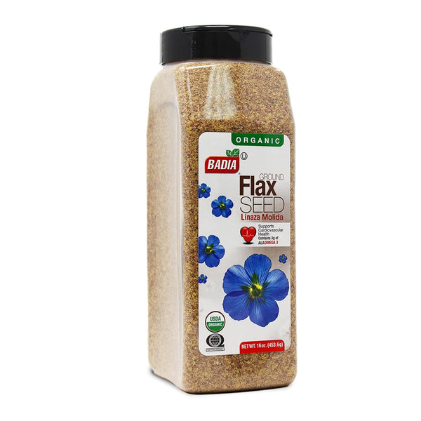 Badia Organic Ground Flax Seed, 16 oz - Superfood High in Fiber