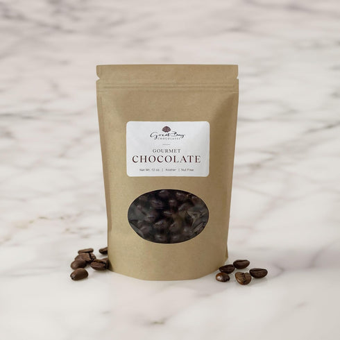 Great Bay Chocolates (12 OZ) Dark Chocolate Espresso Beans. Nut Free