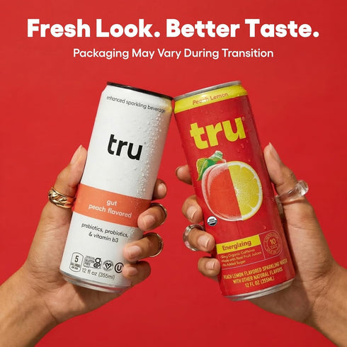 Pack, 3 12 Oz (Pack 12) Tru Organic Energy Drink Variety Caffeinated Sparkling Water with Real Fruit Juice, Flavors