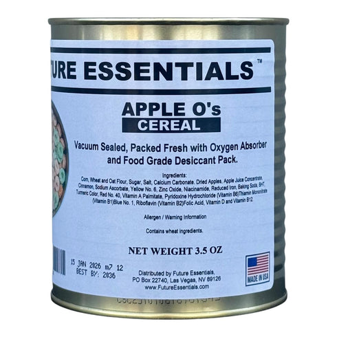 1 Can of Future Essentials Canned Apple O's Cereal