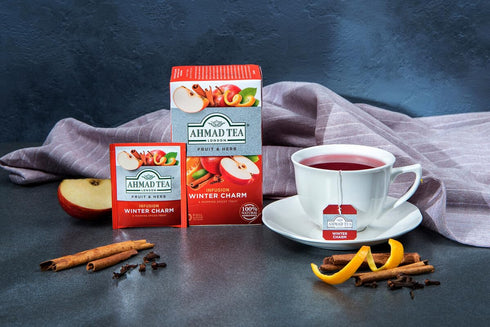 Ahmad Tea Herbal Tea 'Winter Charm' - Apple, Cinnamon, & Orange Peel, 20 ct (Pack of 1) - Decaffeinated, Sugar-Free