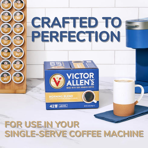 Victor Allen's Coffee Morning Blend, Light Roast, 12 Count, Single Serve Pods for Keurig