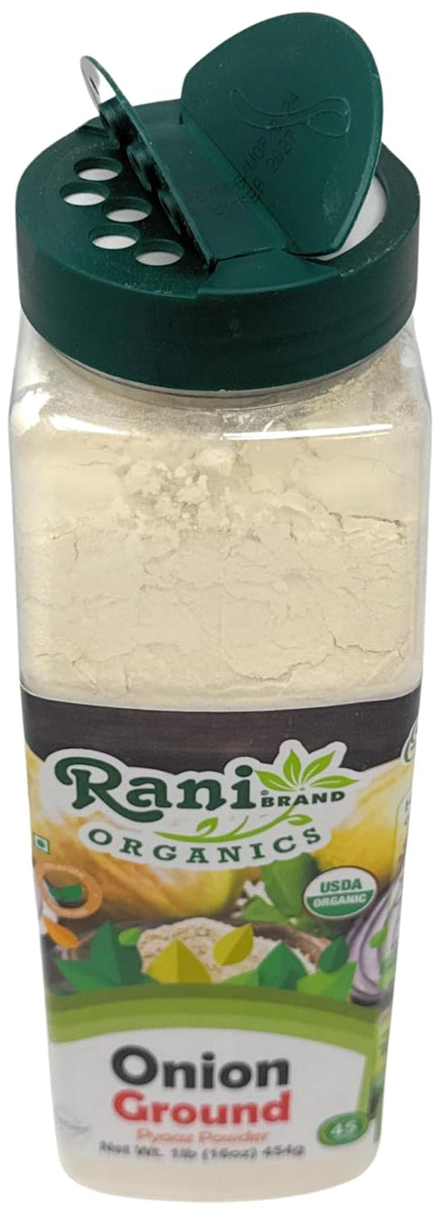 16oz (1lb) 454g Rani Organic Ground Onion (Pyaaz Powder) PET Jar ~ All Natural | Gluten Friendly | Vegan | NON-GMO |