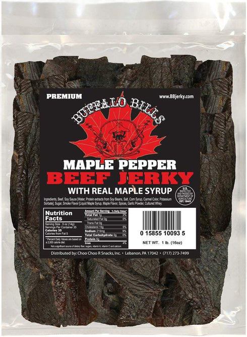 Buffalo Bills 16oz Premium Maple Pepper Beef Jerky Pieces (one pound bag