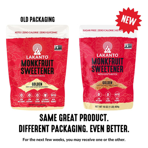 1 LB Lakanto Golden Monk Fruit Sweetener With Erythritol, Raw Cane Sugar Substitute From Monk Fruit Extract, Raw Sugar