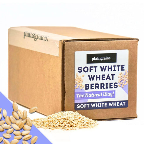 PlainGrains. The Natural Way | 11 LB Dry Soft White Wheat Berries