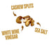 3 11 Salt & Vinegar Cashews, Only Ingredients, Flavored Cashew Splits, Clean Ingredients Snack, Flavored Nuts, Salt