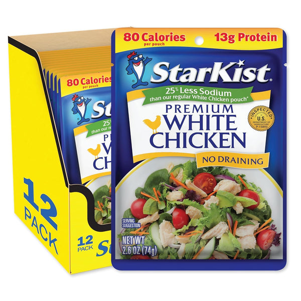 StarKist Less Sodium Premium White Chicken - 2.6 oz Pouch (Pack of