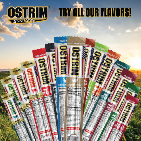 (1.5oz) (Pack 10) Ostrim Chicken High Protein Snack Stick, Ranch Flavor