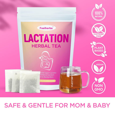 Feelherbs 16 Lactation Herbal Tea for Breastfeeding Moms, Teabags Nursing Tea with Goji Berry, Papaya, Jujube