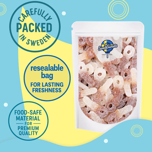 Gummy 16 oz 1 lbs 454g Swedisweets Sour Cola Pacifiers | Fizzy Swedish Chewy Candy | Tangy Sour Sugar Coated