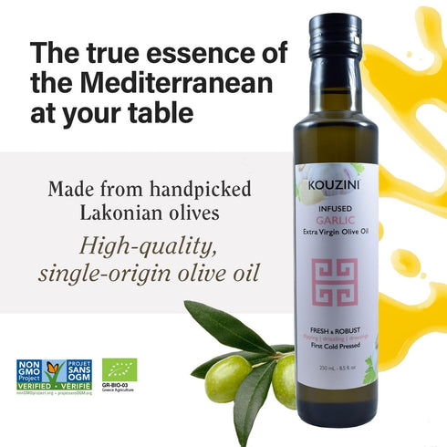 Garlic Infused Extra Virgin Olive Oil - Gourmet Pantry Essential