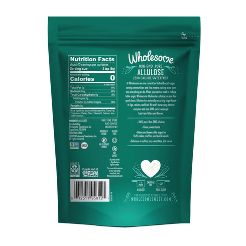 12-Ounce 1 Pack Wholesome Sweeteners Allulose Sweetener, Zero Calorie Sugar Substitute, Keto Friendly, Non GMO