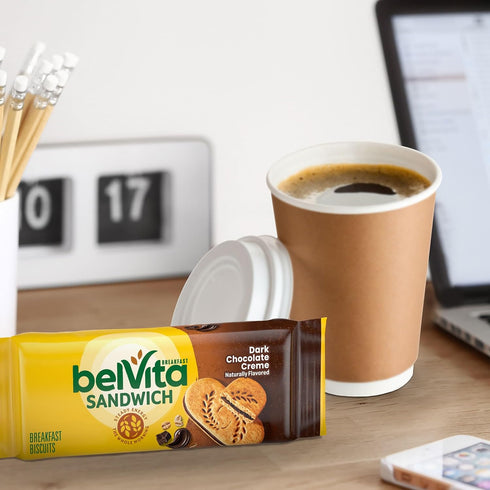 8 Packs (2 Pack) belVita Breakfast Bar Biscuit Sandwiches, Dark Chocolate Creme, Biscuits Per