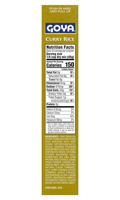 7 (Pack 12) Goya Foods Curry Seasoned Rice Mix, Ounce