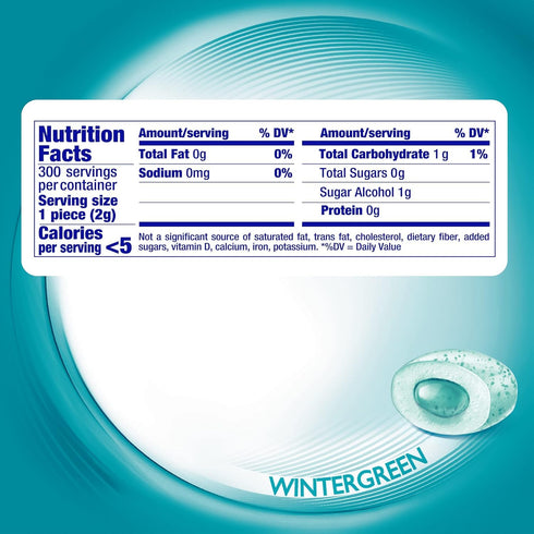 50 Count (Pack 6) Mentos Pure Fresh Sugar-Free Chewing Gum with Xylitol, Wintergreen, Bulk
