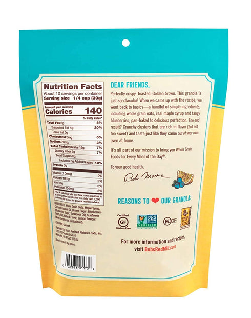 11 (Pack 2) Bob's Red Mill Pan-Baked Granola Lemon Blueberry, Ounce
