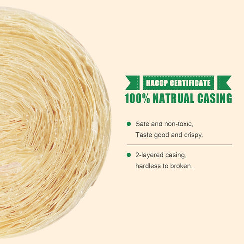 Sausage-8m/26ft,28mm Edible Drying Natural Sausage Casing, Sausage Casings for Flavorous Homemade Sausages