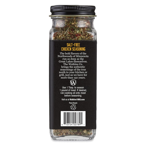 2.6 oz, Pack 3 Watkins Salt-Free Organic Chicken Seasoning