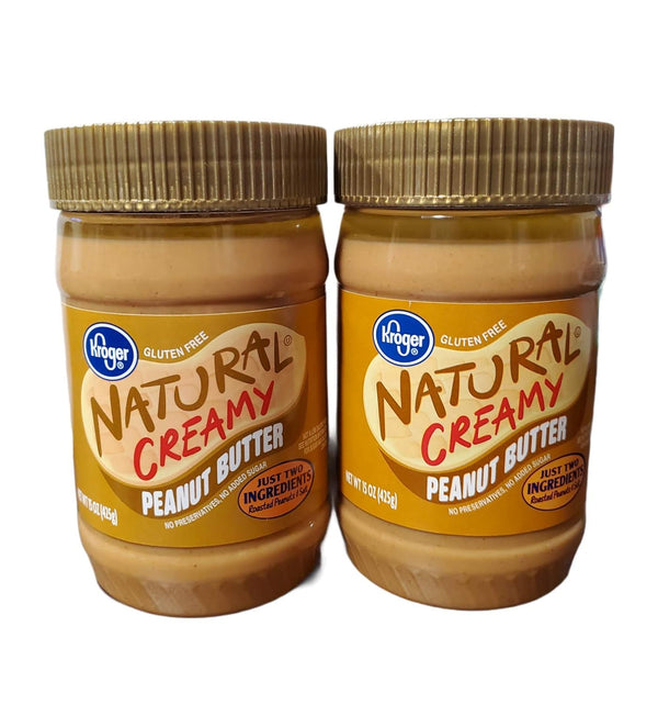 Kroger Natural Creamy Peanut Butter 15 oz (2 pack)