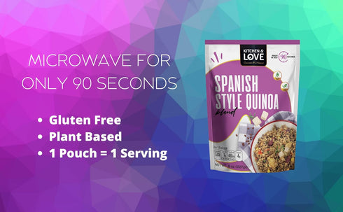 8 Oz, 6-Pack Kitchen & Love Spanish Style Quinoa Medley, Pre Cooked, Microwave Ready Pouch, Shelf Stable, Non Gmo