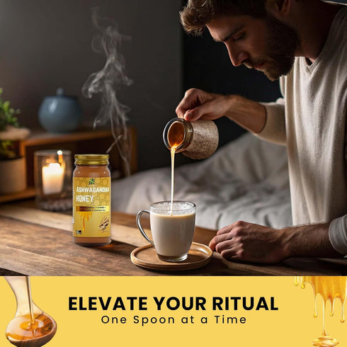 16 oz, Herb To Body Ashwagandha Honey Organic Wildcrafted Organic Honey for Men with Ashwagandha for Balance, Vitality