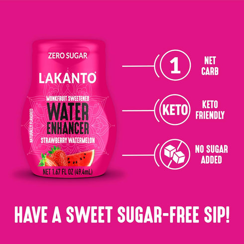 (1.67 oz Pack 6) Lakanto Sugar Free Water Enhancer - Sweetened with Monk Fruit Sweetener and Erythritol, On the Go