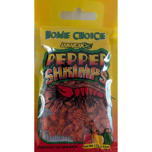 BNDLDEALZ 10 Pack (12g Jamaican Peppered Shrimp Bundle Each) Featuring Home Choice Dried Peppered Seafood Snack, Spicy