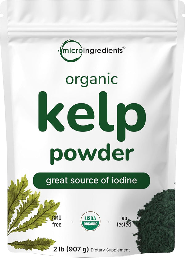 Organic Kelp Powder, 2lbs | Sustainably US Grown, Raw Ascophyllum Nodosum Source