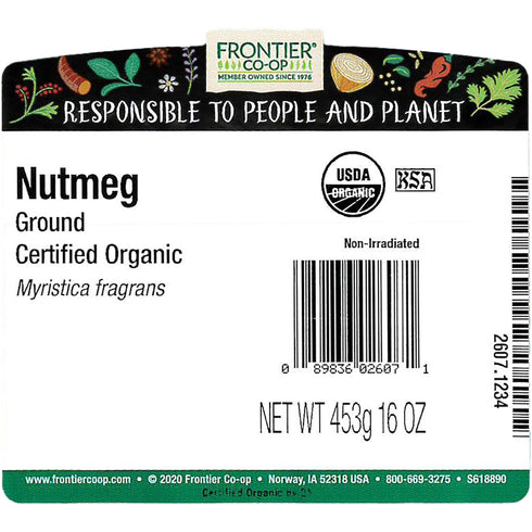 16 oz Frontier Herb Organic Nutmeg Ground