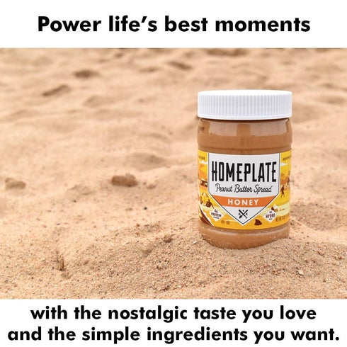 7g 1 -Pack 16 oz. HomePlate Peanut Butter | Honey | Pure Peanut | Made in the USA | Perfect for PB&J sandwiches |