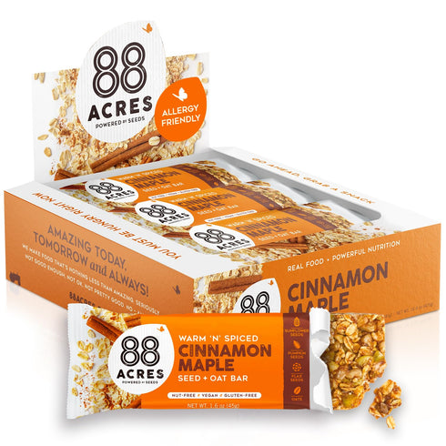 88 Acres Granola Bars, Cinnamon Maple, 12 Count, School Safe, Allergen Free